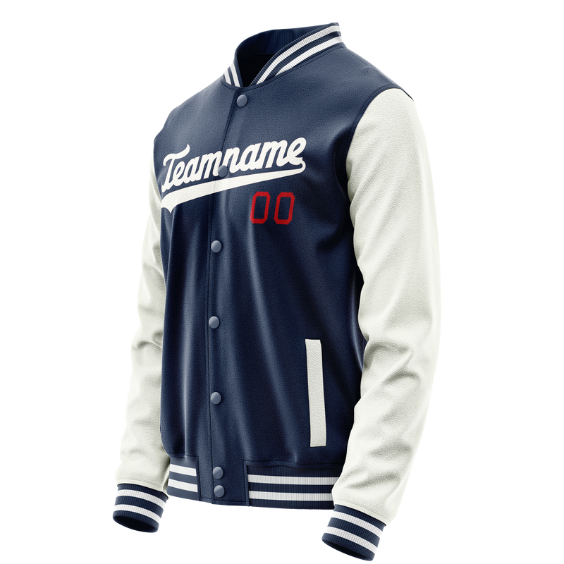 Custom Royal White Solid Color Varsity Letterman Jacket JA02240617XF556