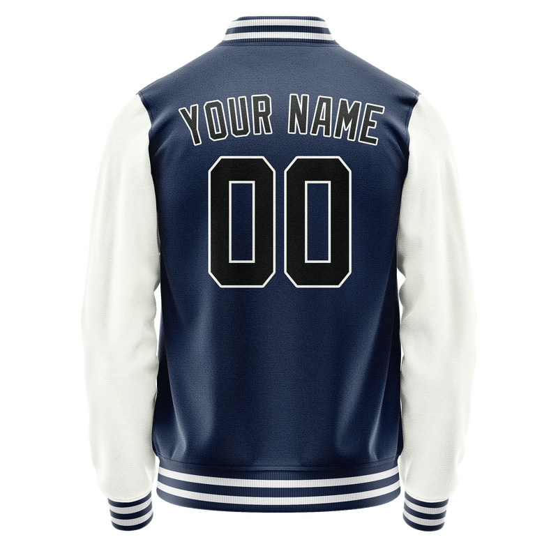 Custom Royal White Solid Color Varsity Letterman Jacket JA02240617XF542