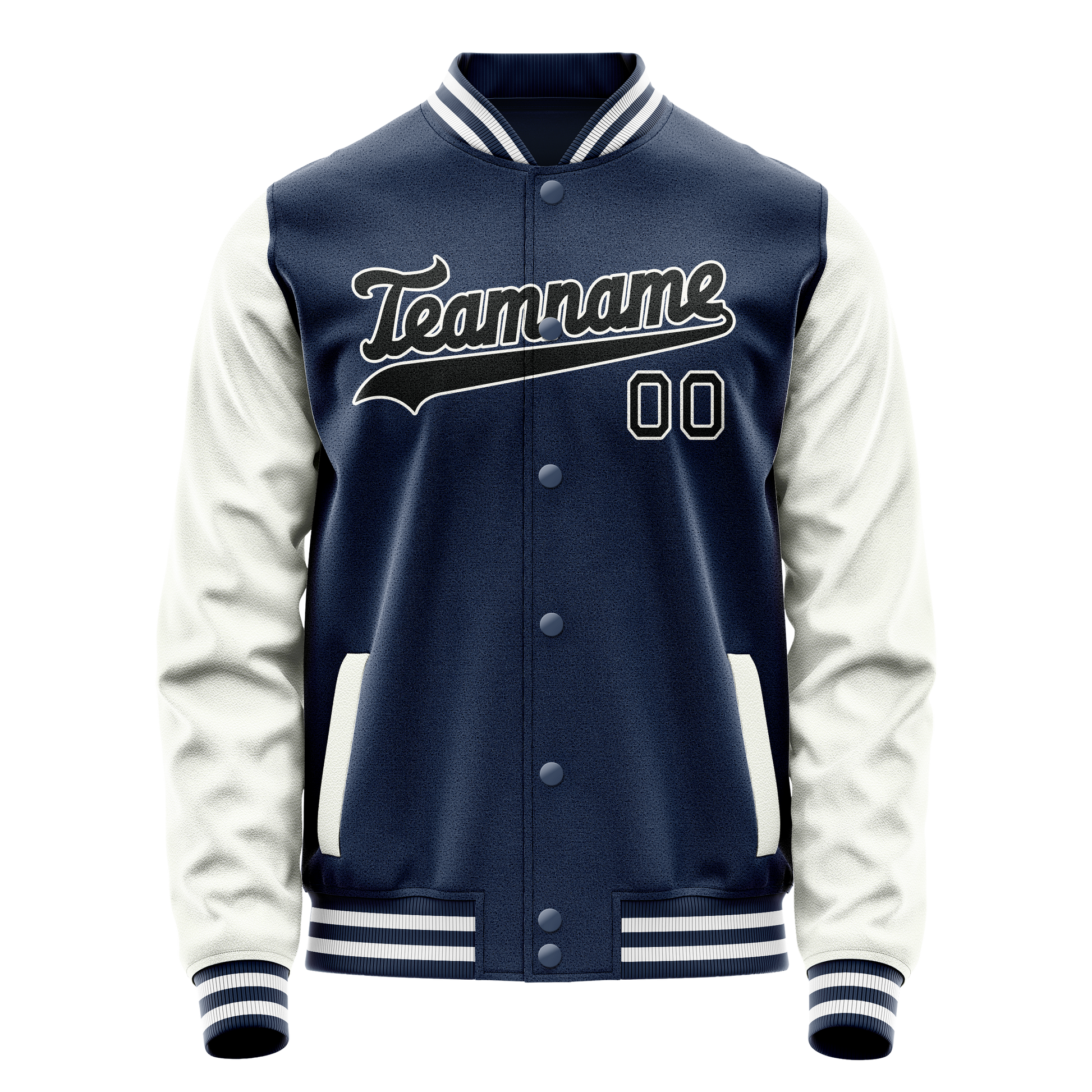 Custom Royal White Solid Color Varsity Letterman Jacket JA02240617XF542