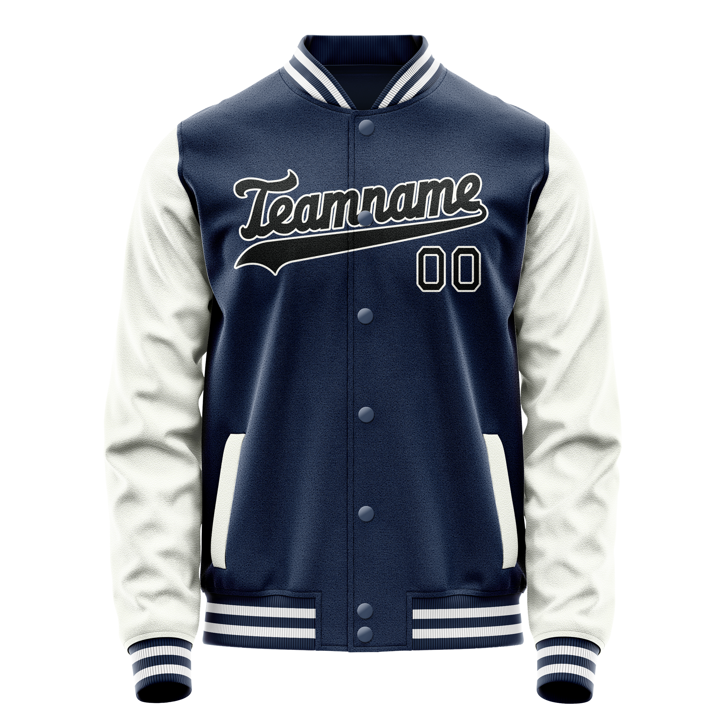 Custom Royal White Solid Color Varsity Letterman Jacket JA02240617XF542