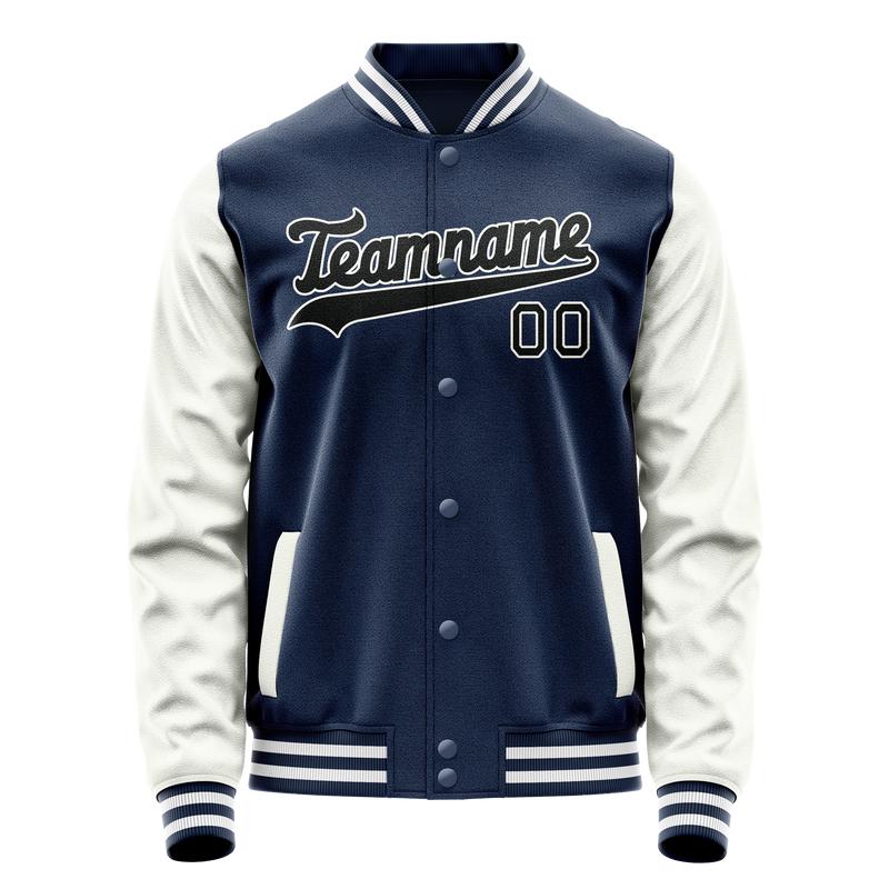 Custom Royal White Solid Color Varsity Letterman Jacket JA02240617XF542