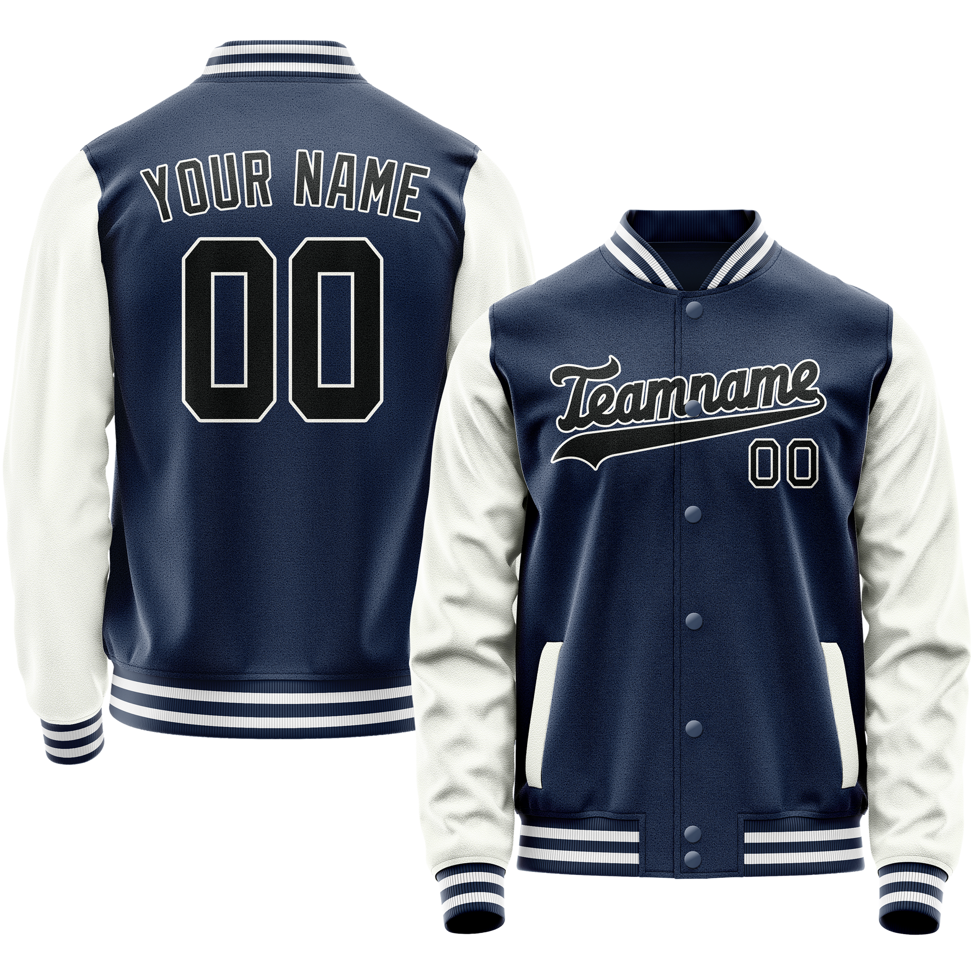 Custom Royal White Solid Color Varsity Letterman Jacket JA02240617XF542