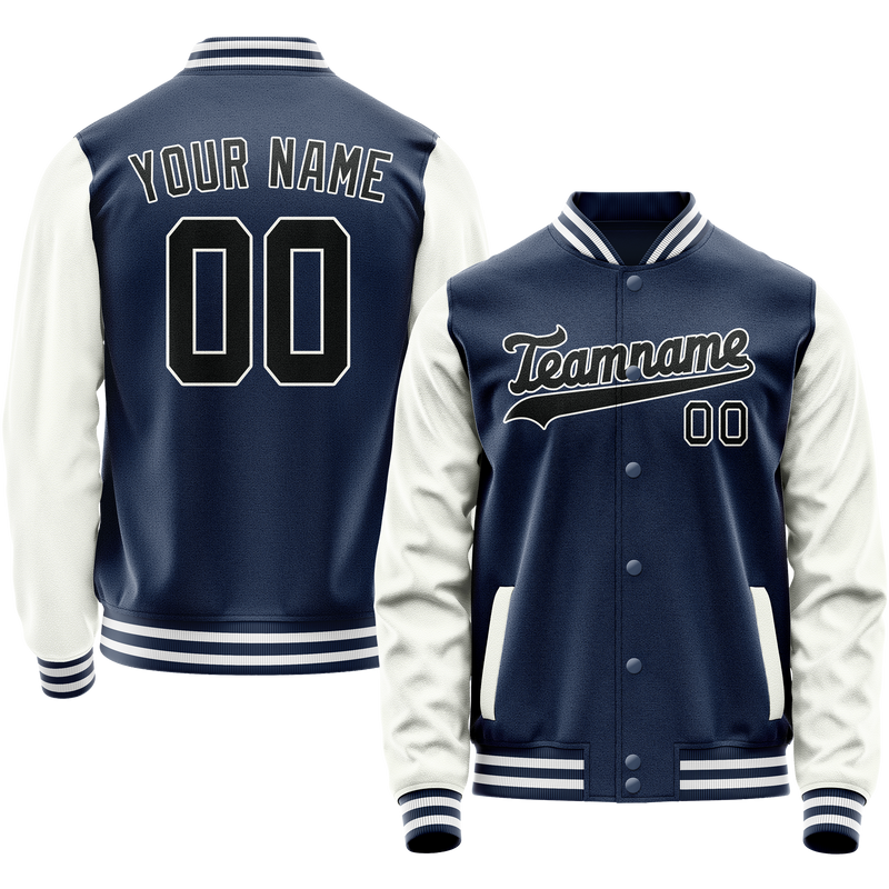 Custom Royal White Solid Color Varsity Letterman Jacket JA02240617XF542