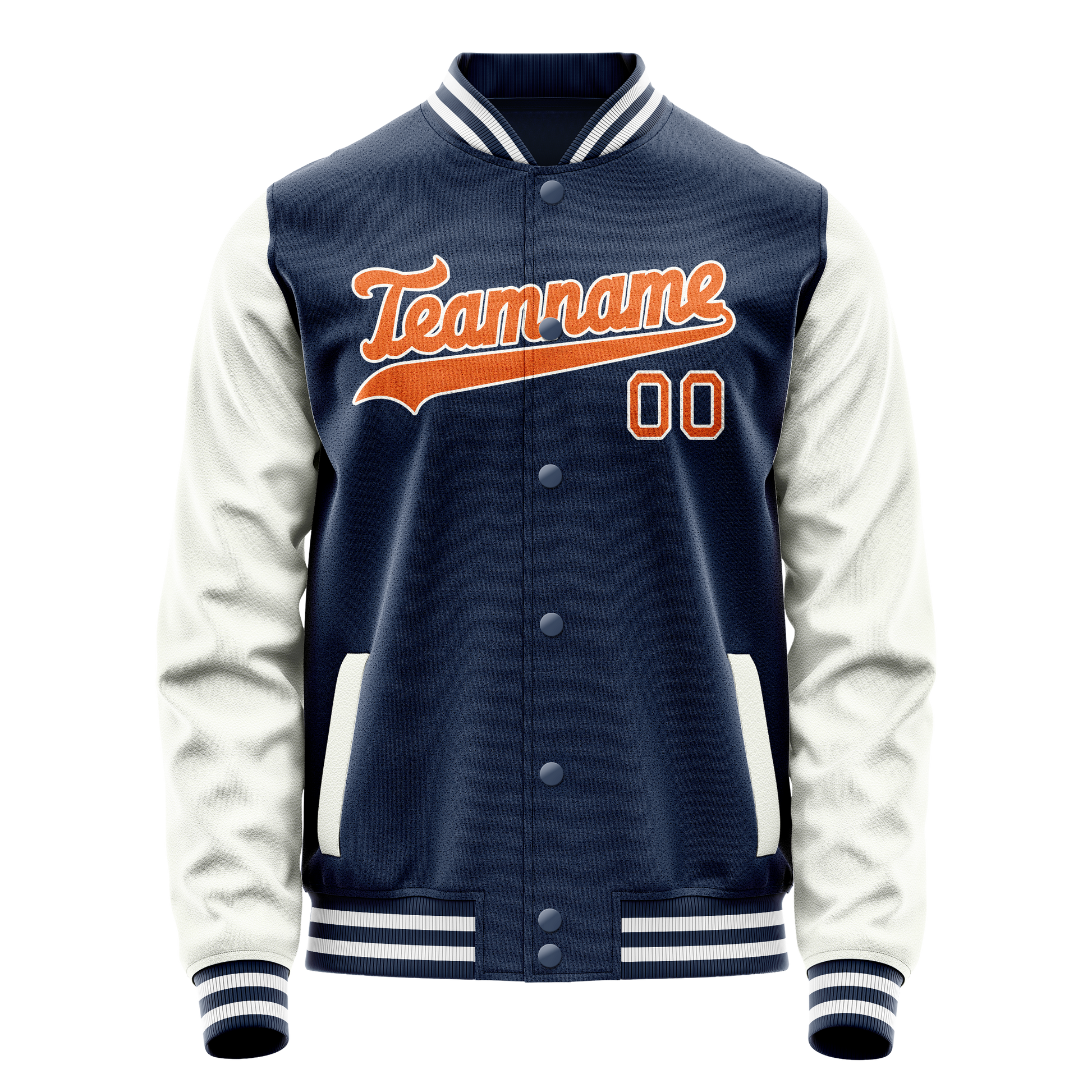 Custom Royal White Solid Color Varsity Letterman Jacket JA02240617XF559