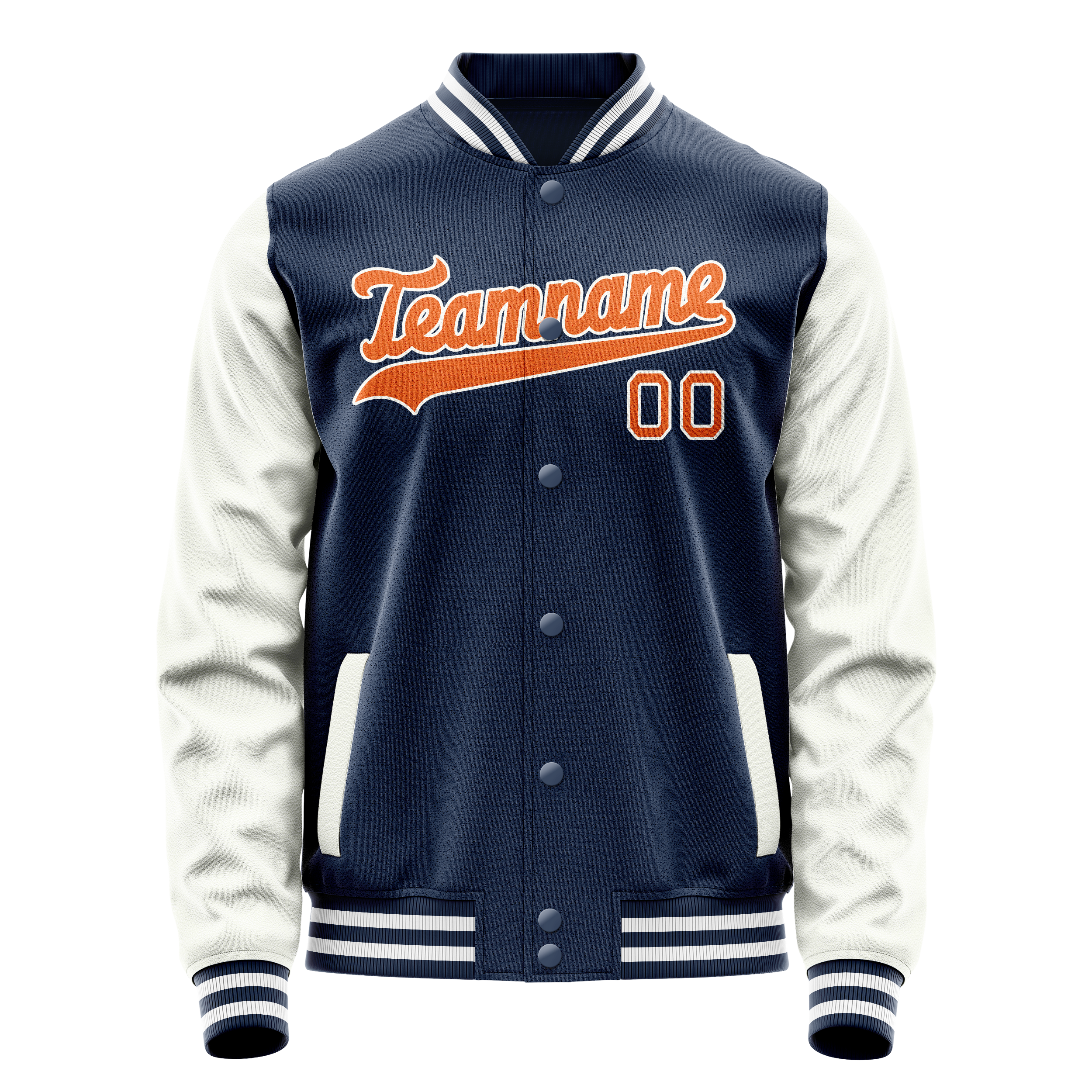 Custom Royal White Solid Color Varsity Letterman Jacket JA02240617XF559