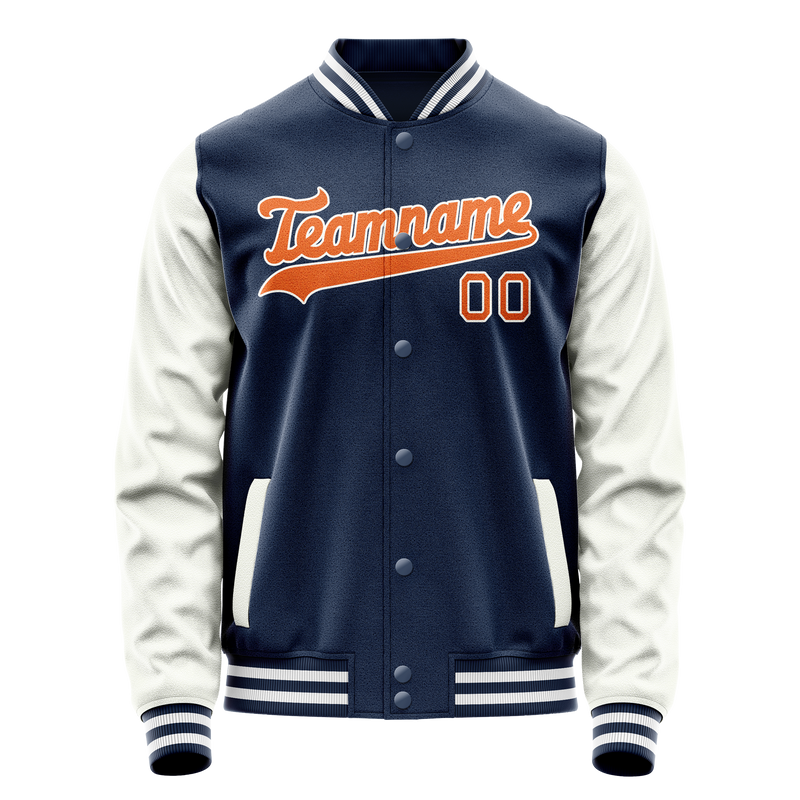 Custom Royal White Solid Color Varsity Letterman Jacket JA02240617XF559