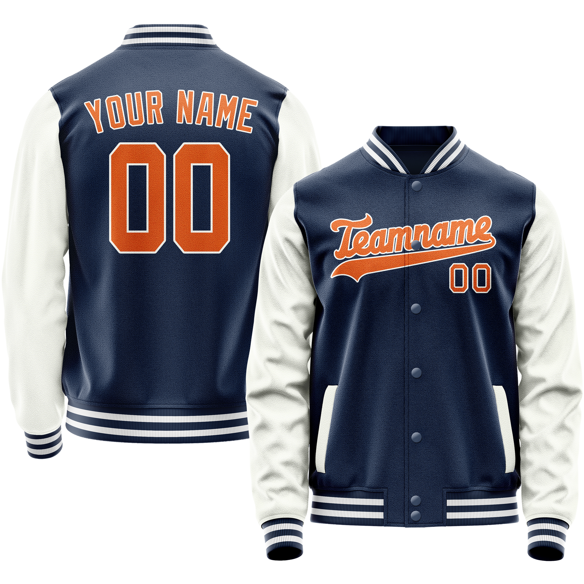 Custom Royal White Solid Color Varsity Letterman Jacket JA02240617XF559