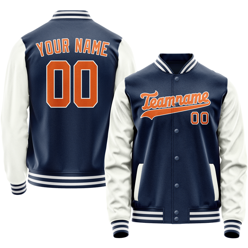Custom Royal White Solid Color Varsity Letterman Jacket JA02240617XF559