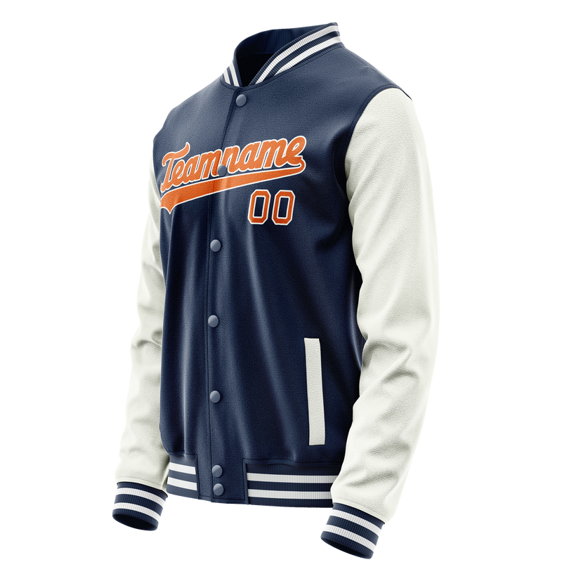 Custom Royal White Solid Color Varsity Letterman Jacket JA02240617XF559