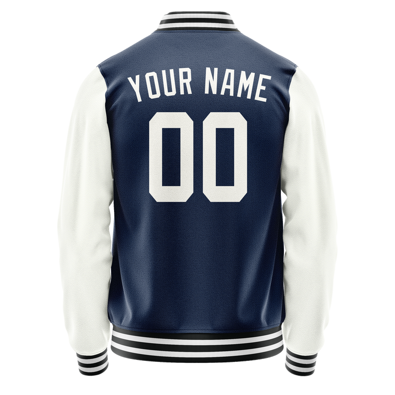 Custom Royal White Solid Color Varsity Letterman Jacket JA02240617XF566