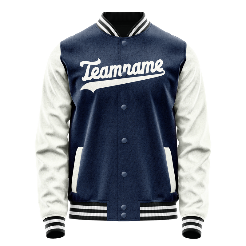 Custom Royal White Solid Color Varsity Letterman Jacket JA02240617XF566