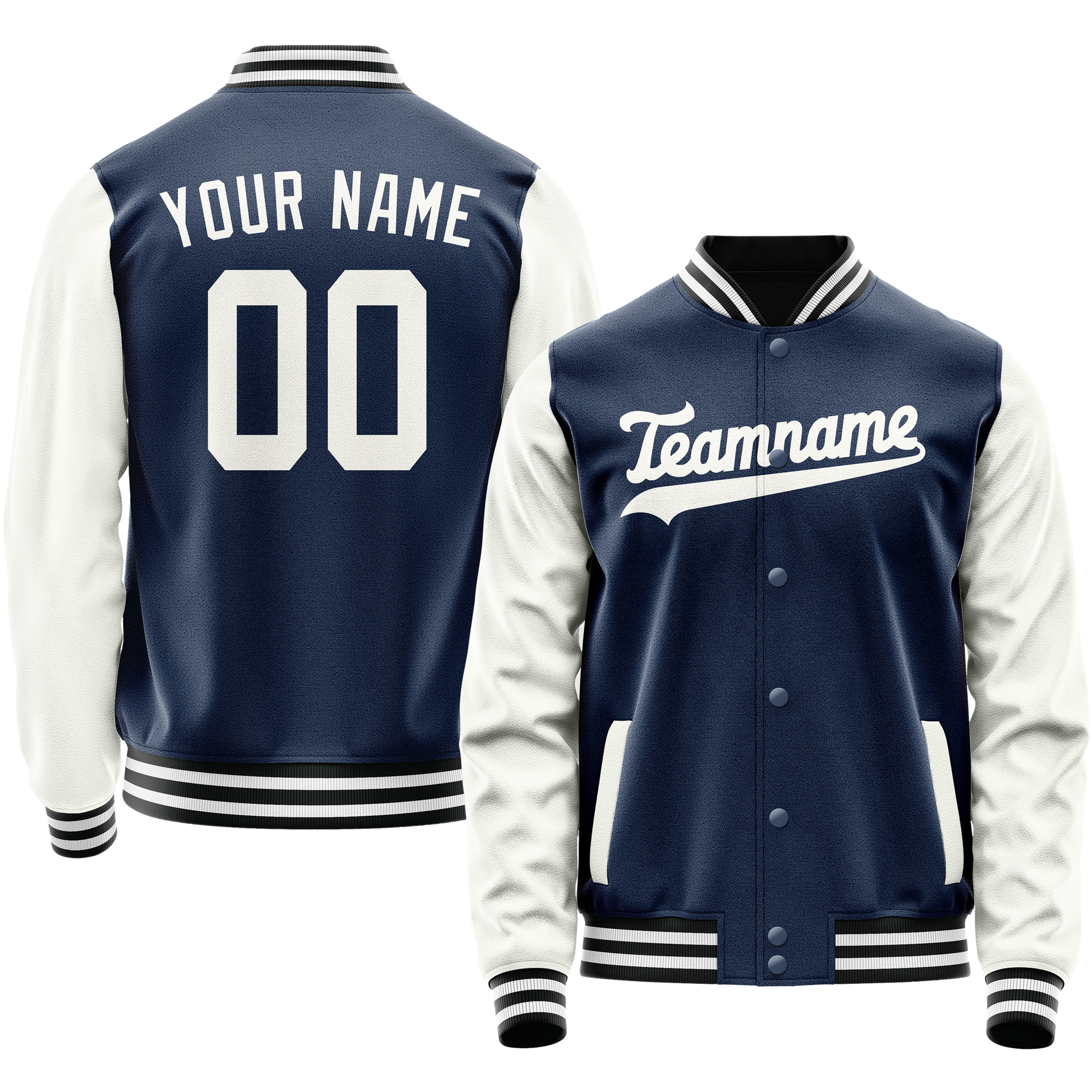 Custom Royal White Solid Color Varsity Letterman Jacket JA02240617XF566