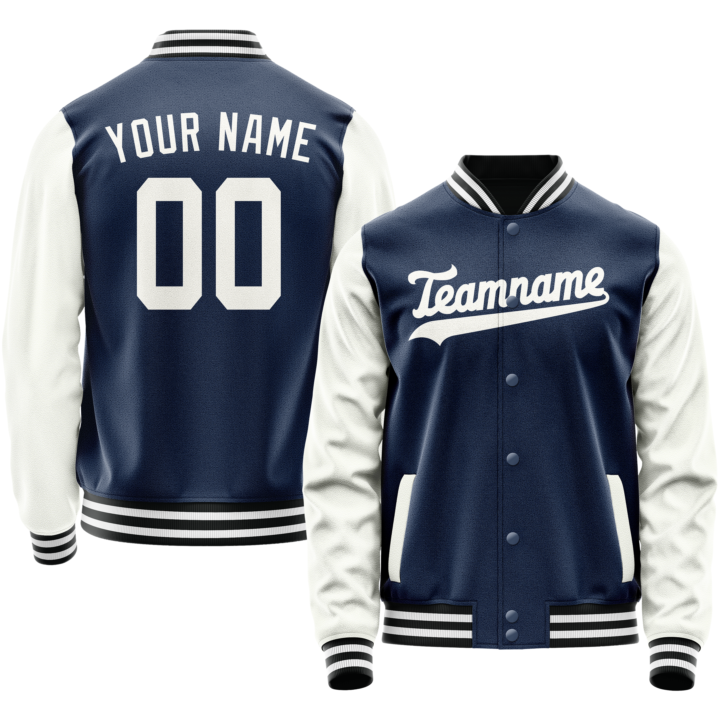 Custom Royal White Solid Color Varsity Letterman Jacket JA02240617XF566
