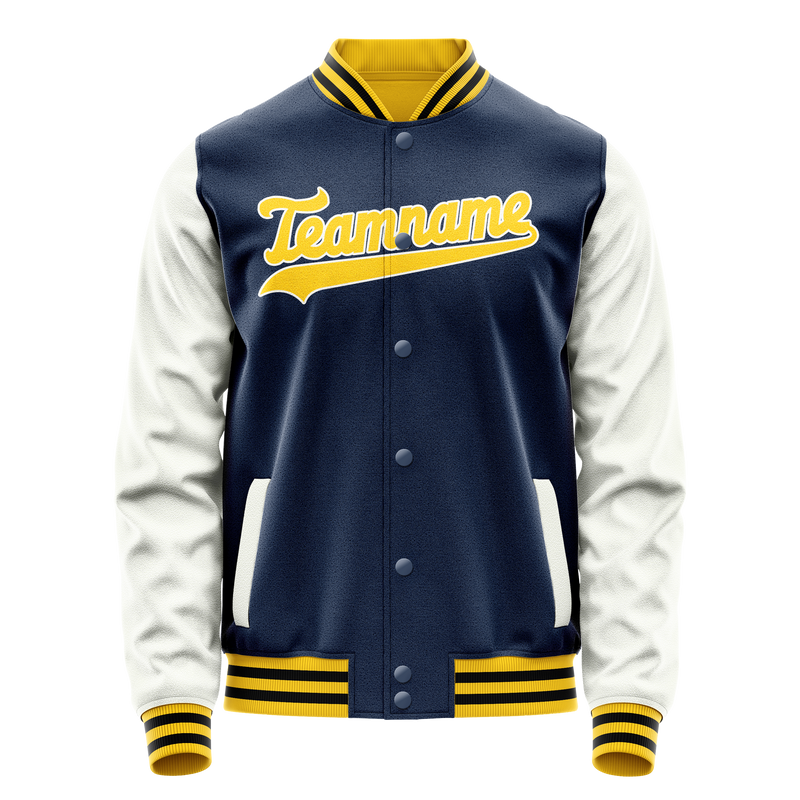 Custom Royal White Solid Color Varsity Letterman Jacket JA02240617XF567