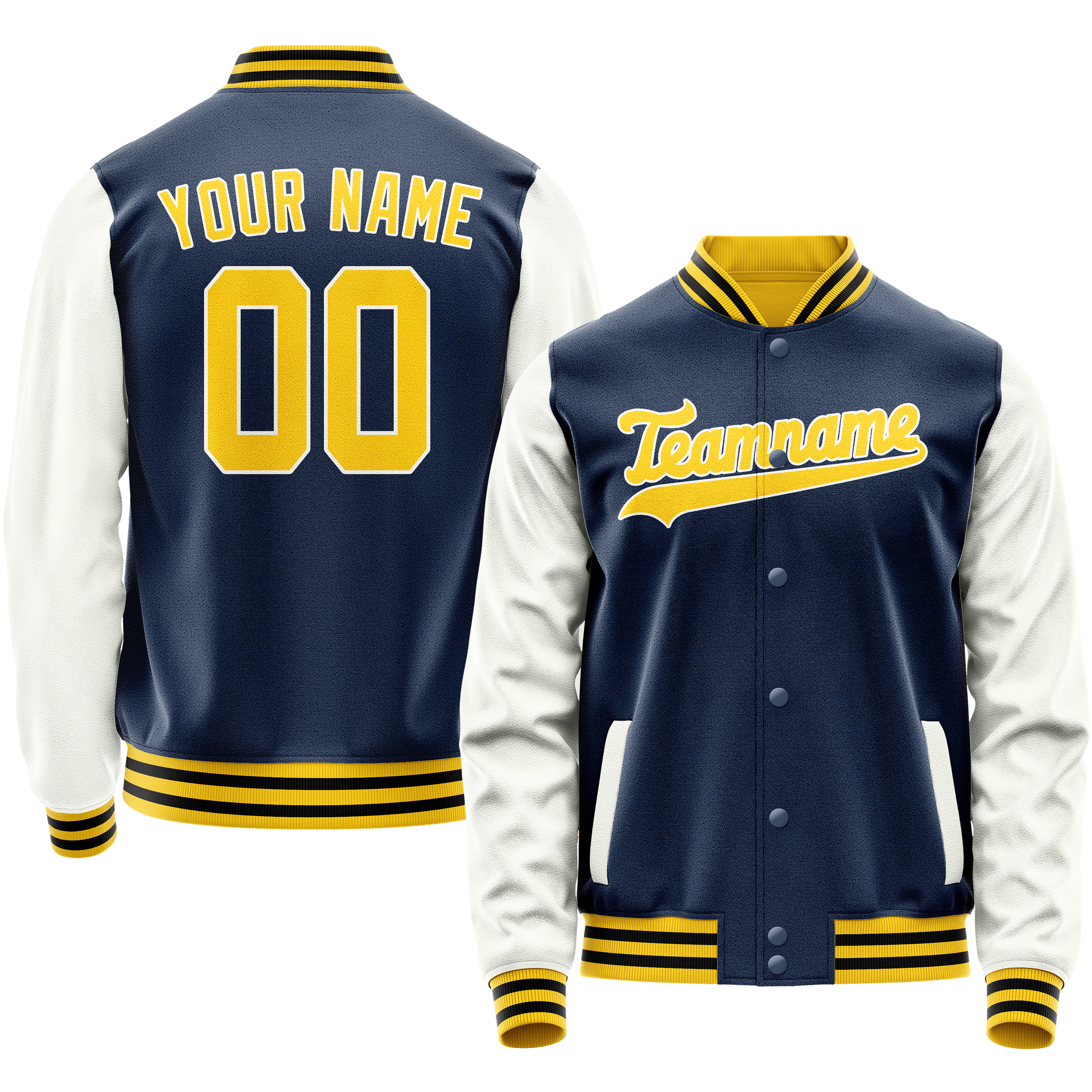 Custom Royal White Solid Color Varsity Letterman Jacket JA02240617XF567