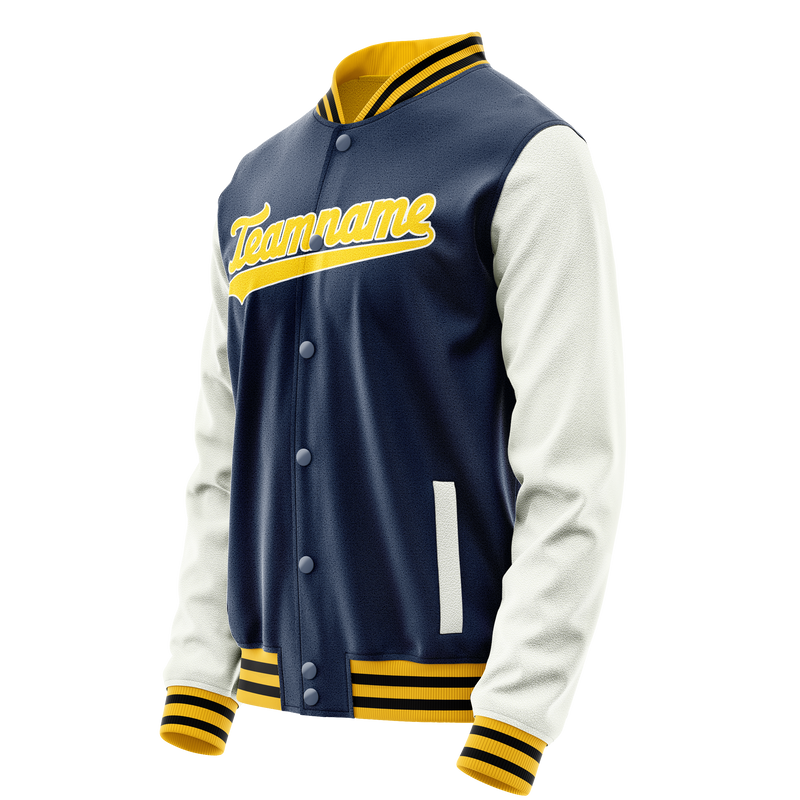 Custom Royal White Solid Color Varsity Letterman Jacket JA02240617XF567