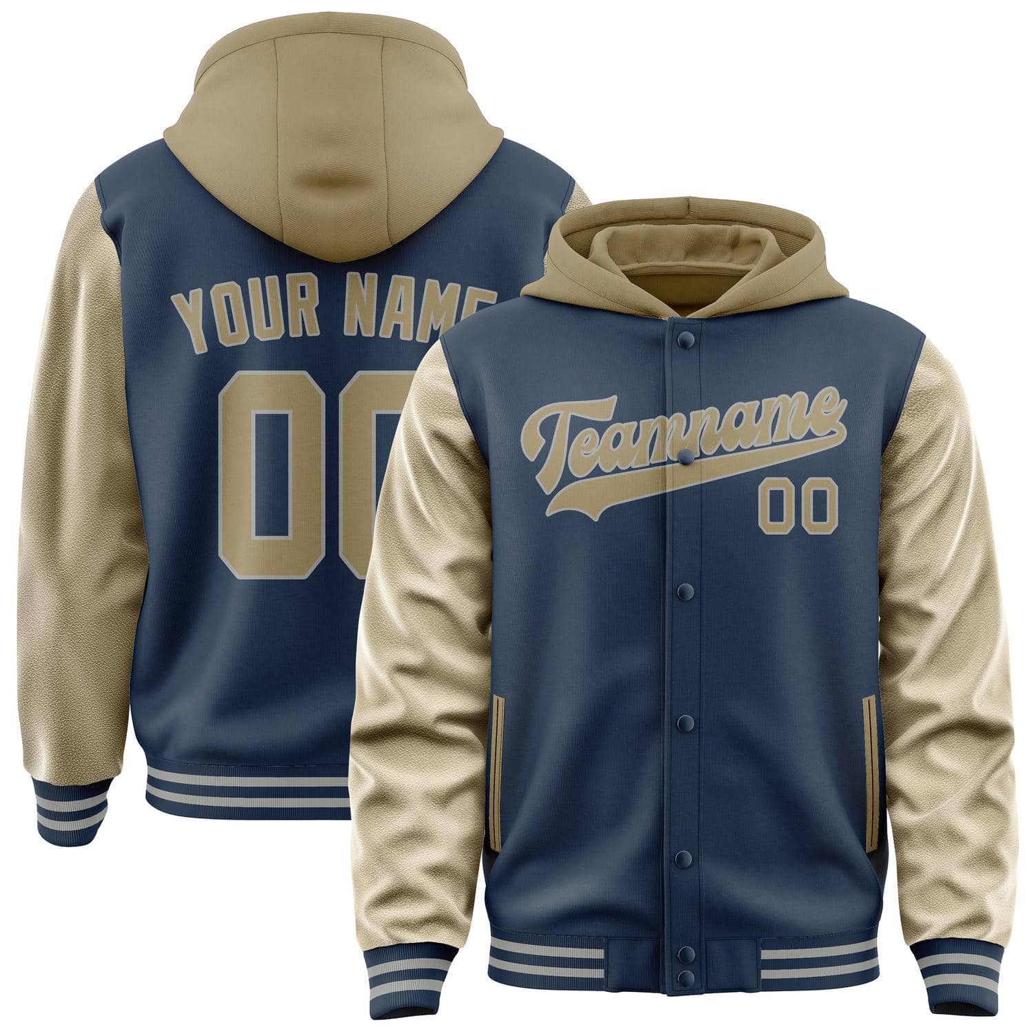 Custom Blue Light Khaki Jacket