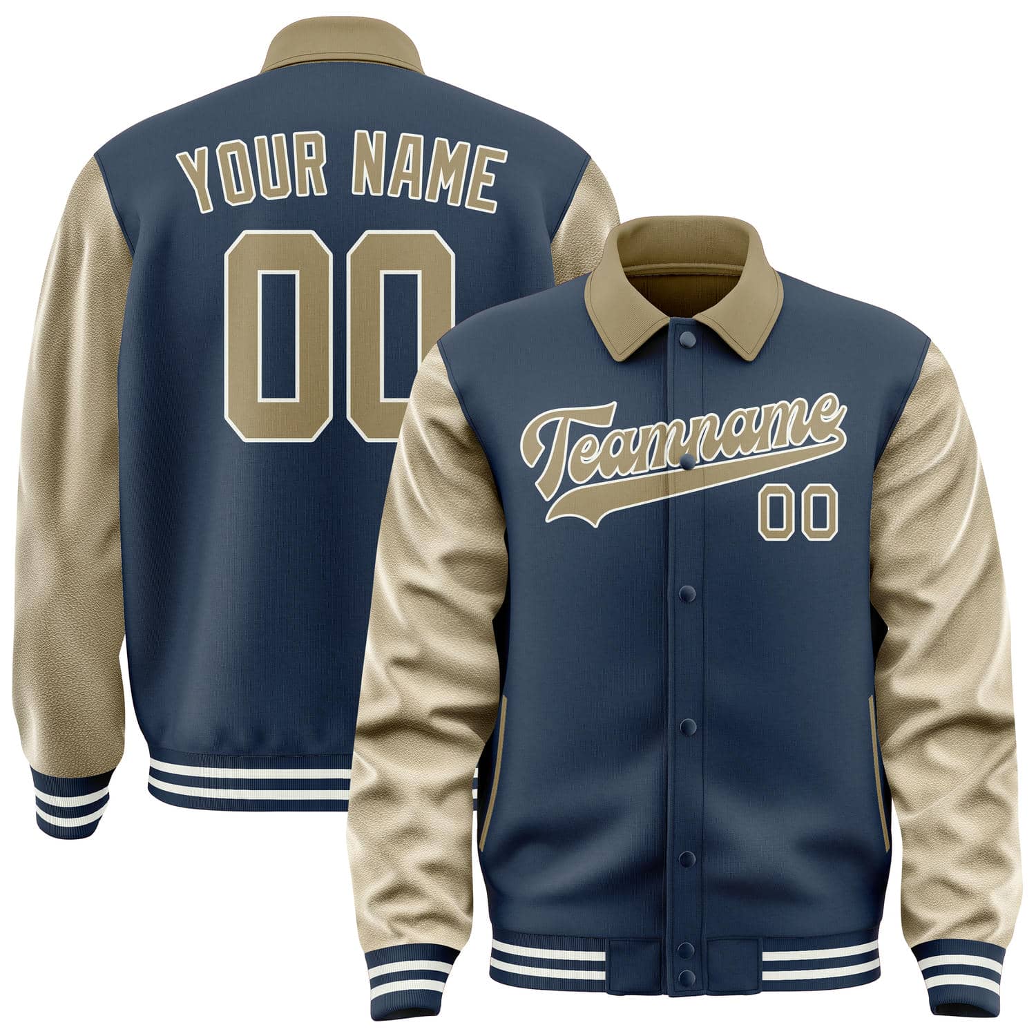 Custom Blue Light Khaki Jacket