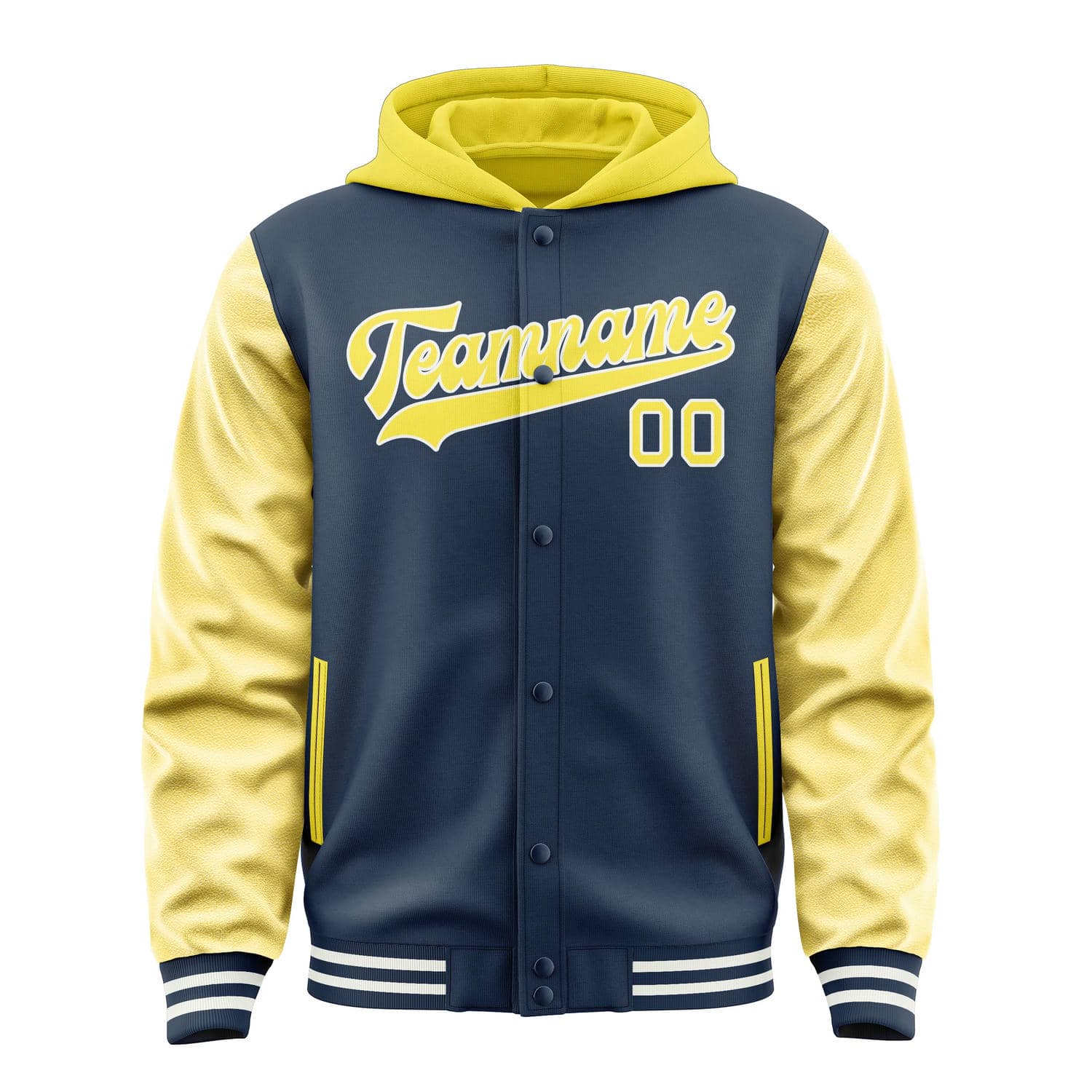 Custom Blue Light Yellow Jacket