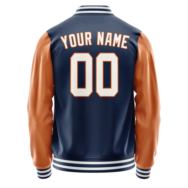 Custom Royal Texas-Orange Solid Color Varsity Letterman Jacket JA02240617XF558