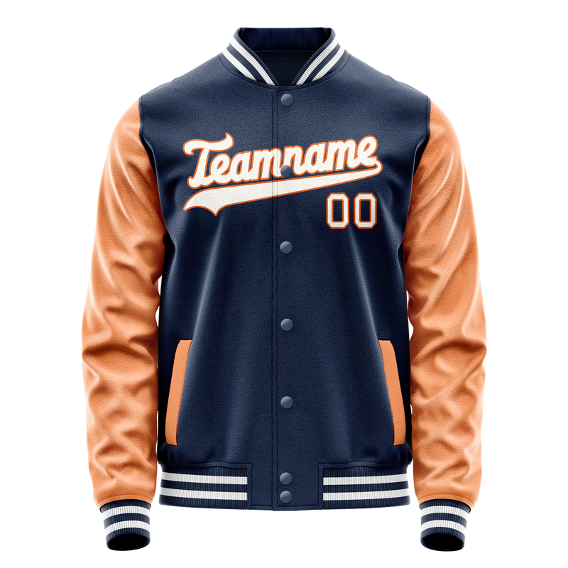 Custom Royal Texas-Orange Solid Color Varsity Letterman Jacket JA02240617XF558