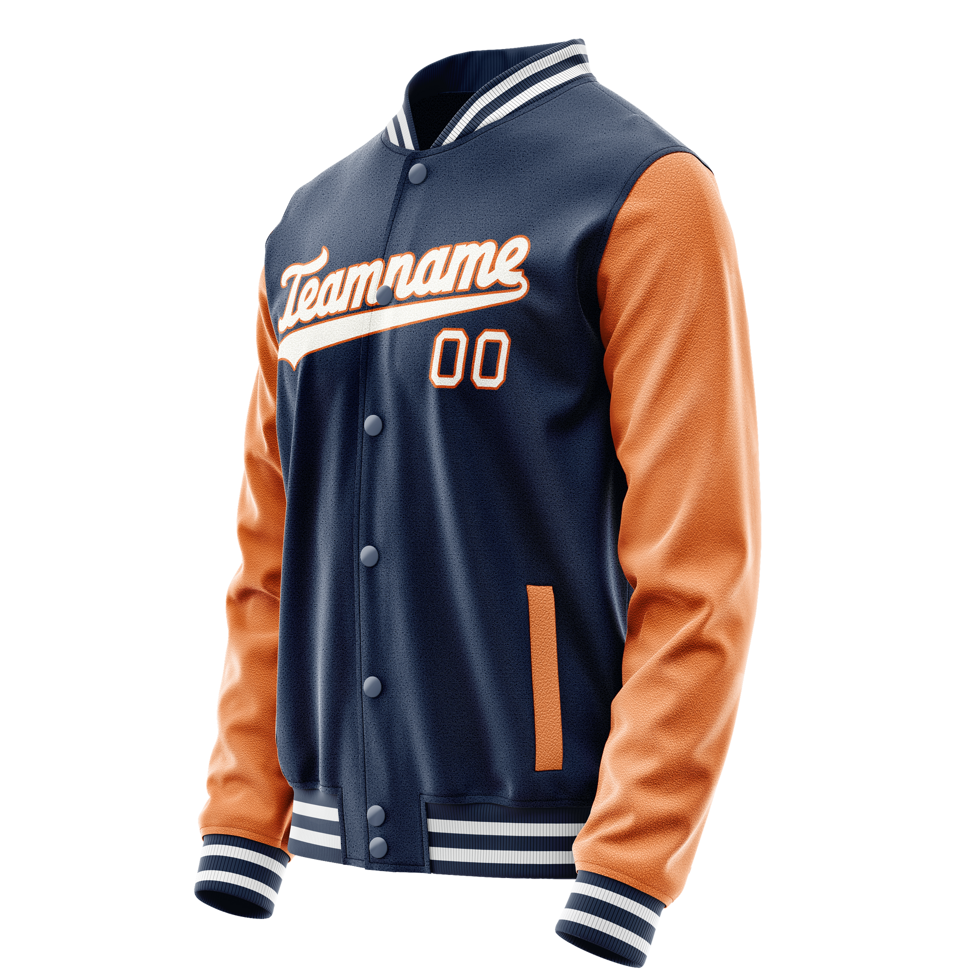 Custom Royal Texas-Orange Solid Color Varsity Letterman Jacket JA02240617XF558