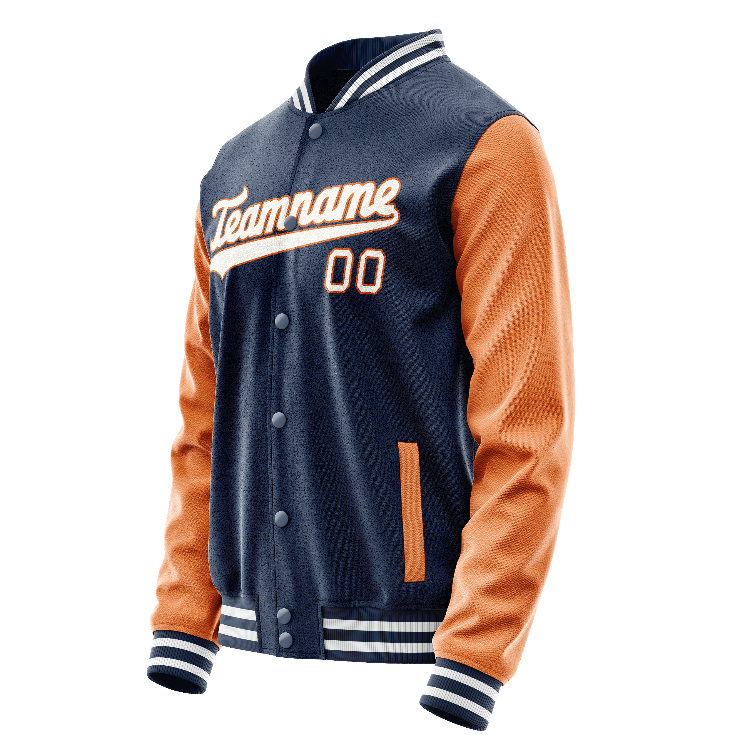 Custom Royal Texas-Orange Solid Color Varsity Letterman Jacket JA02240617XF558