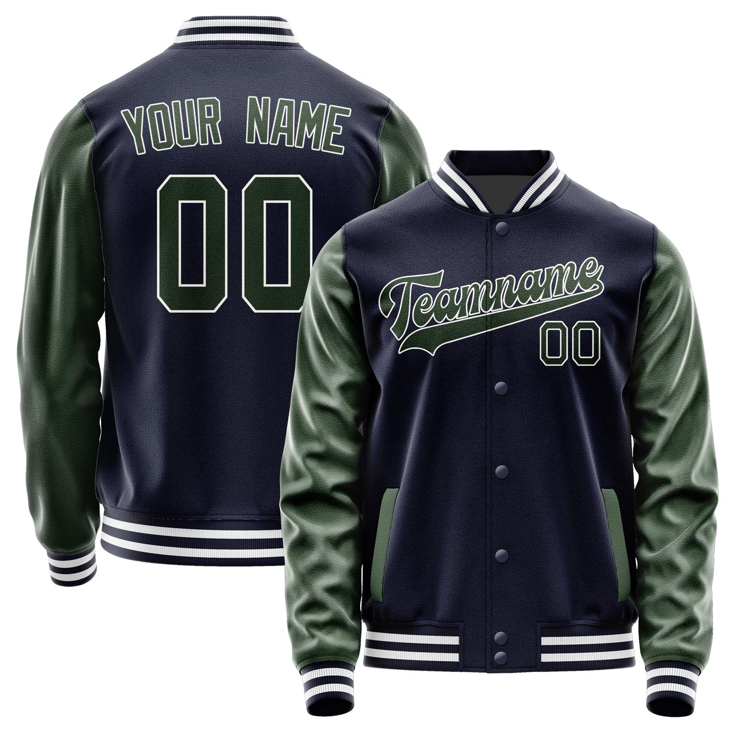 Custom Navy Dark Green Jacket JA1111061118B31806
