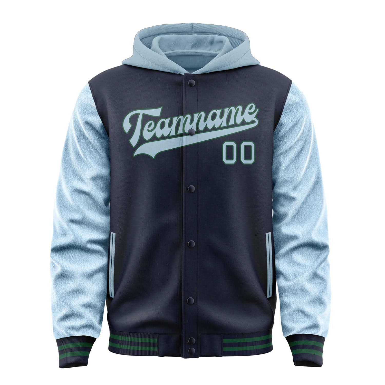 Custom Navy Light Blue Jacket