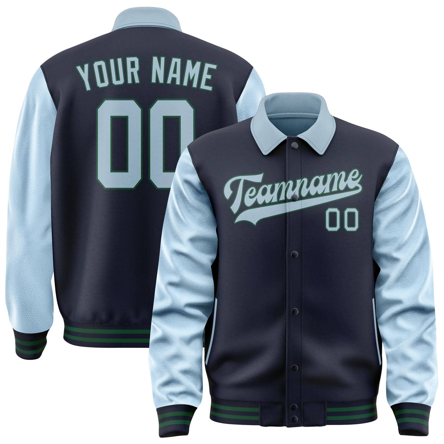 Custom Navy Light Blue Jacket