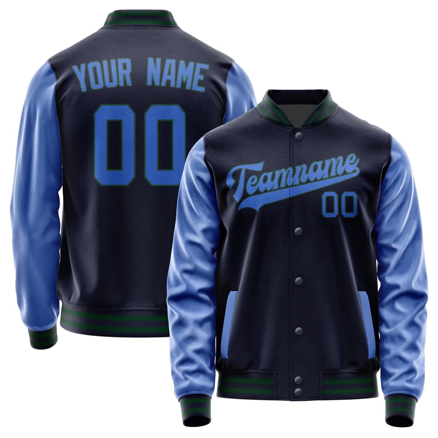 Custom Navy Sky Blue Jacket JA1111091105B30509