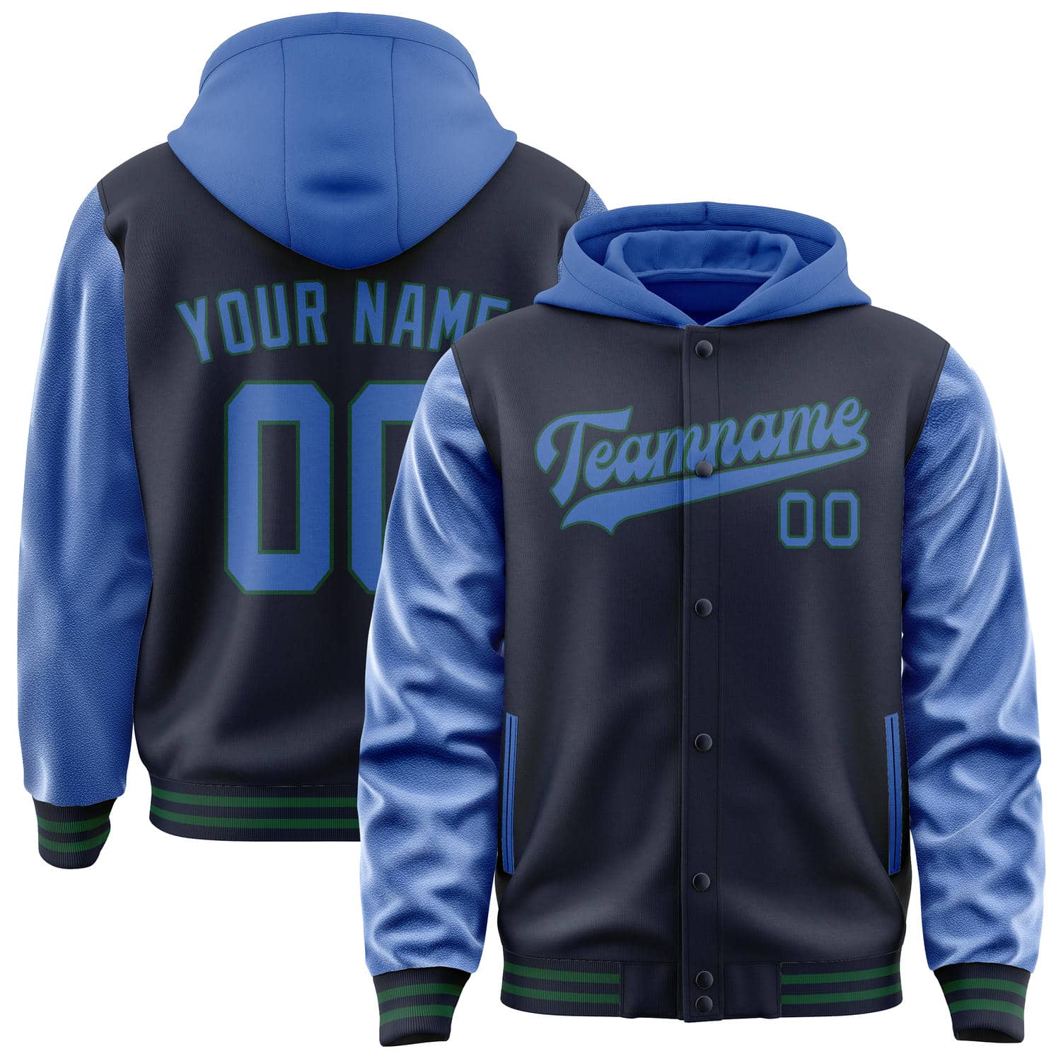 Custom Navy Sky Blue Jacket