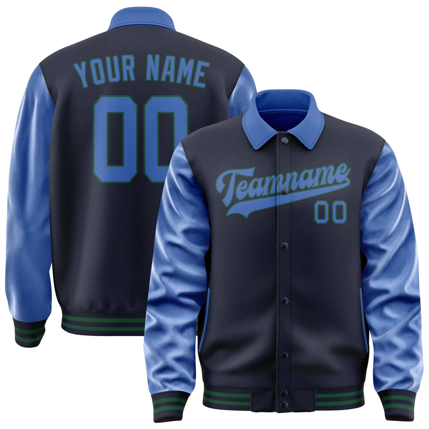 Custom Navy Sky Blue Jacket