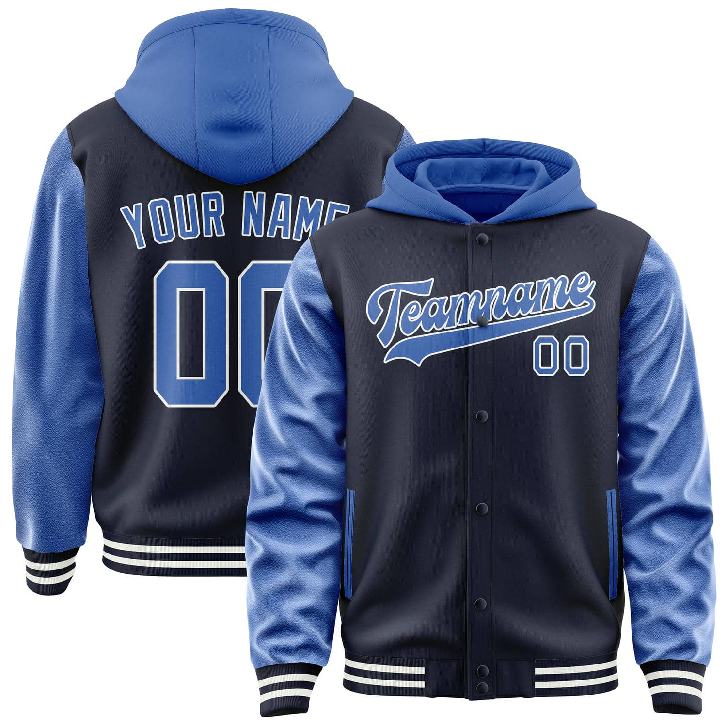 Custom Navy Sky Blue Jacket