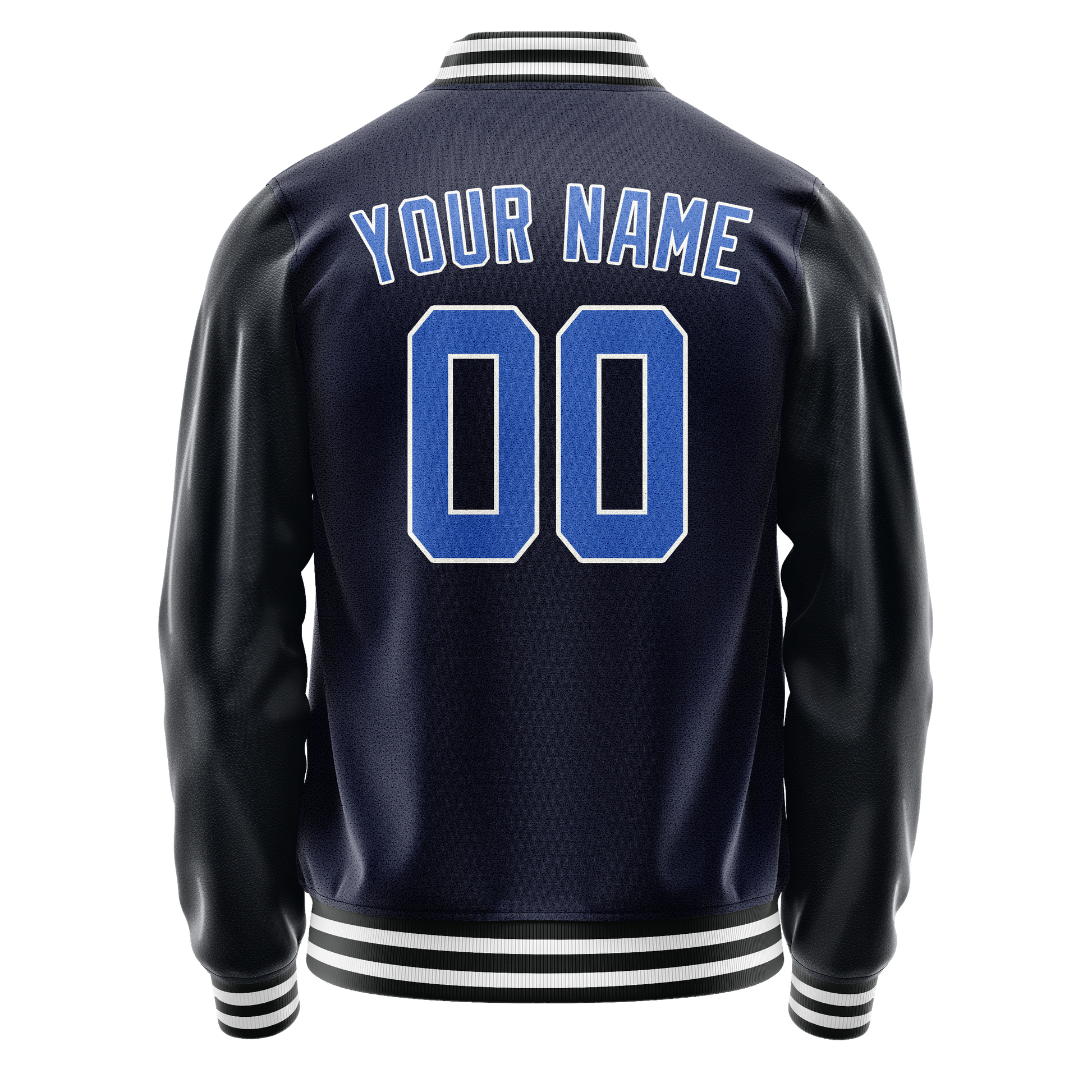 Custom Navy Royal Solid Color Varsity Letterman Jacket JA02240617KZ290
