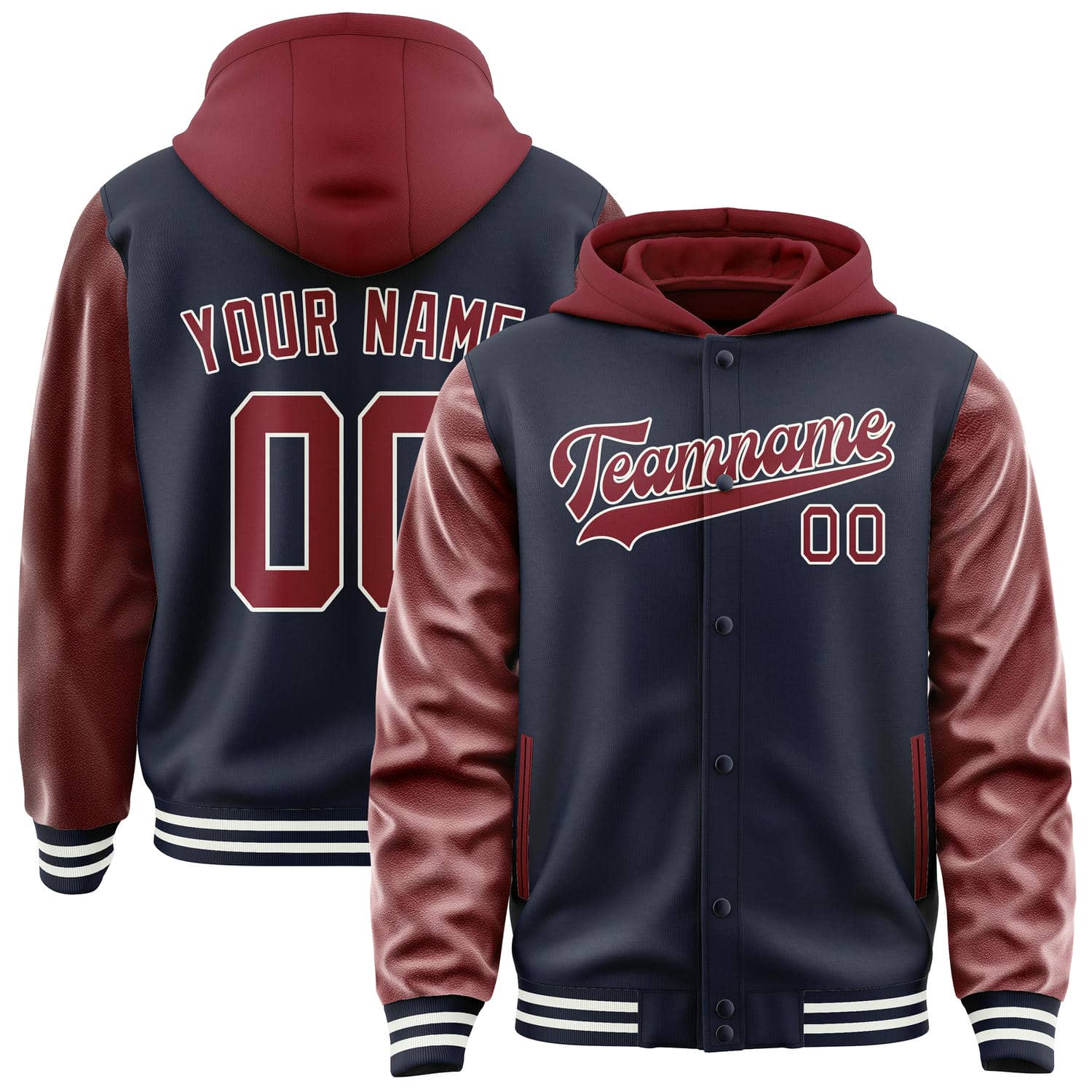 Custom Navy Crimson Red Jacket