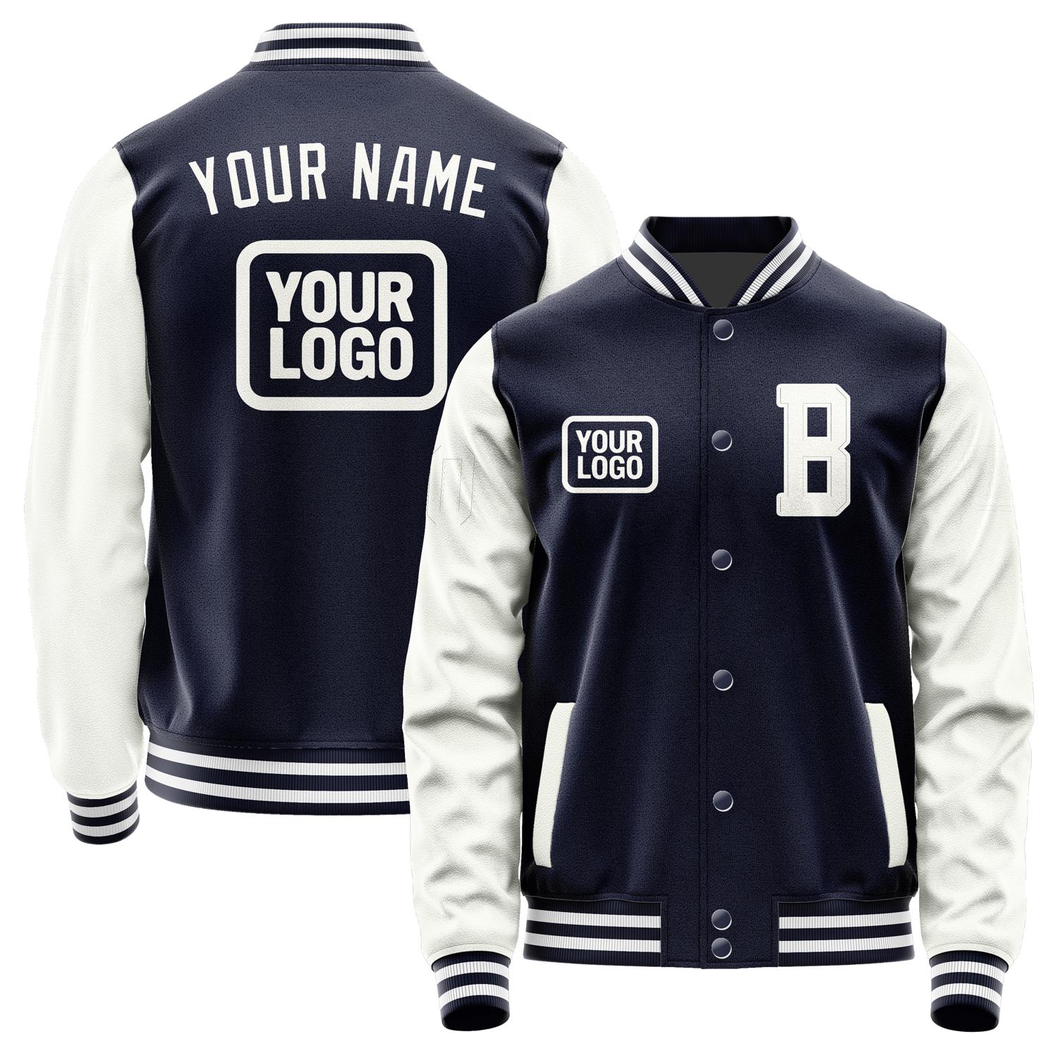 Custom Navy White Jacket JA111118111818181818