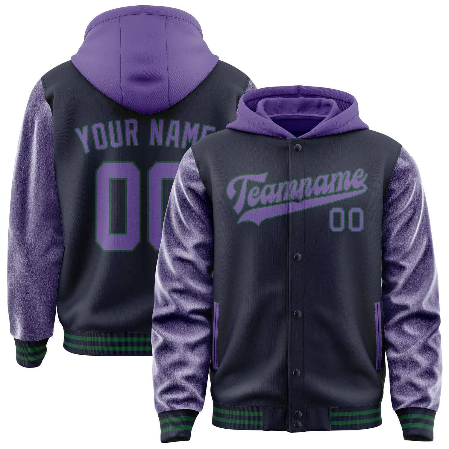 Custom Navy Light Purple Jacket
