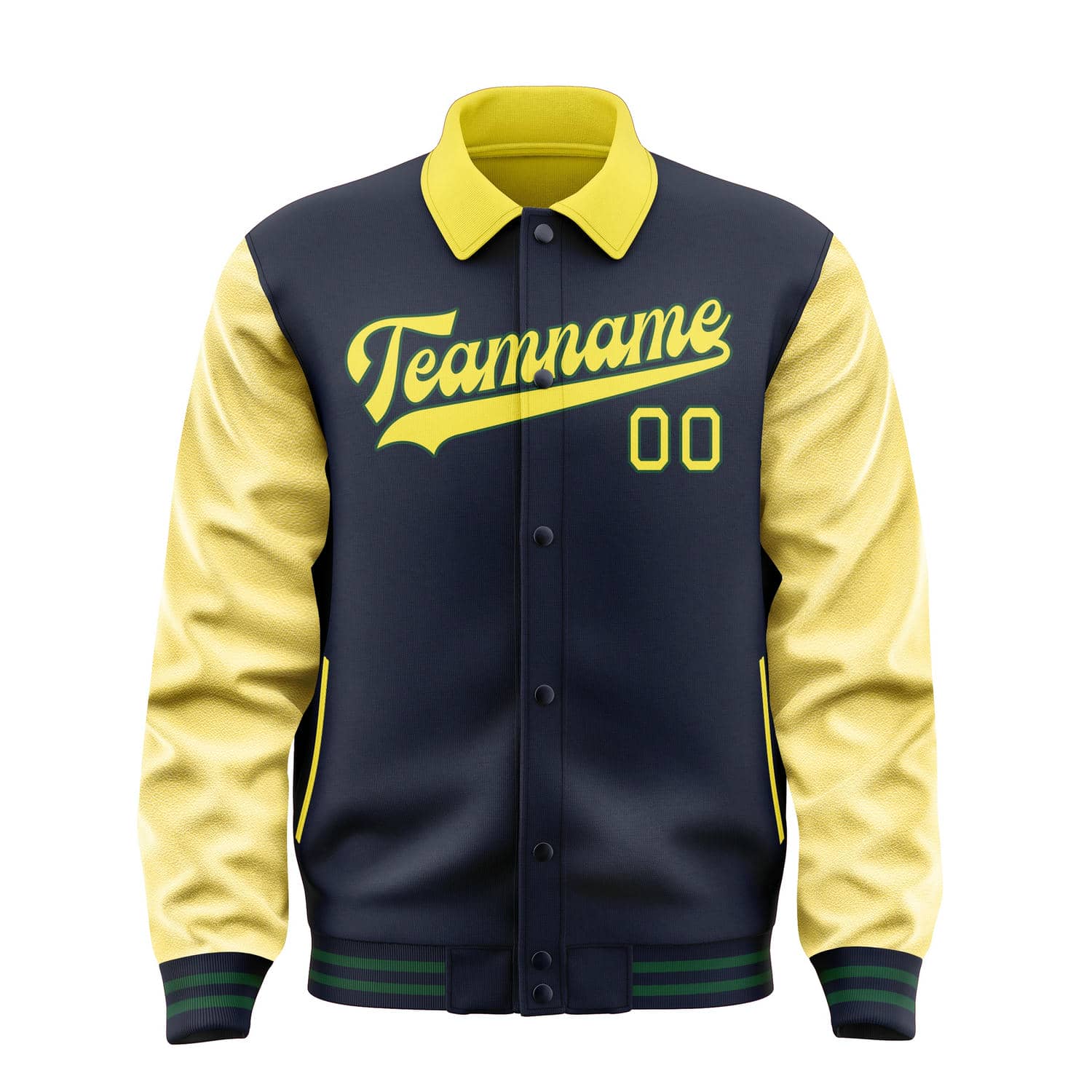 Custom Navy Light Yellow Jacket