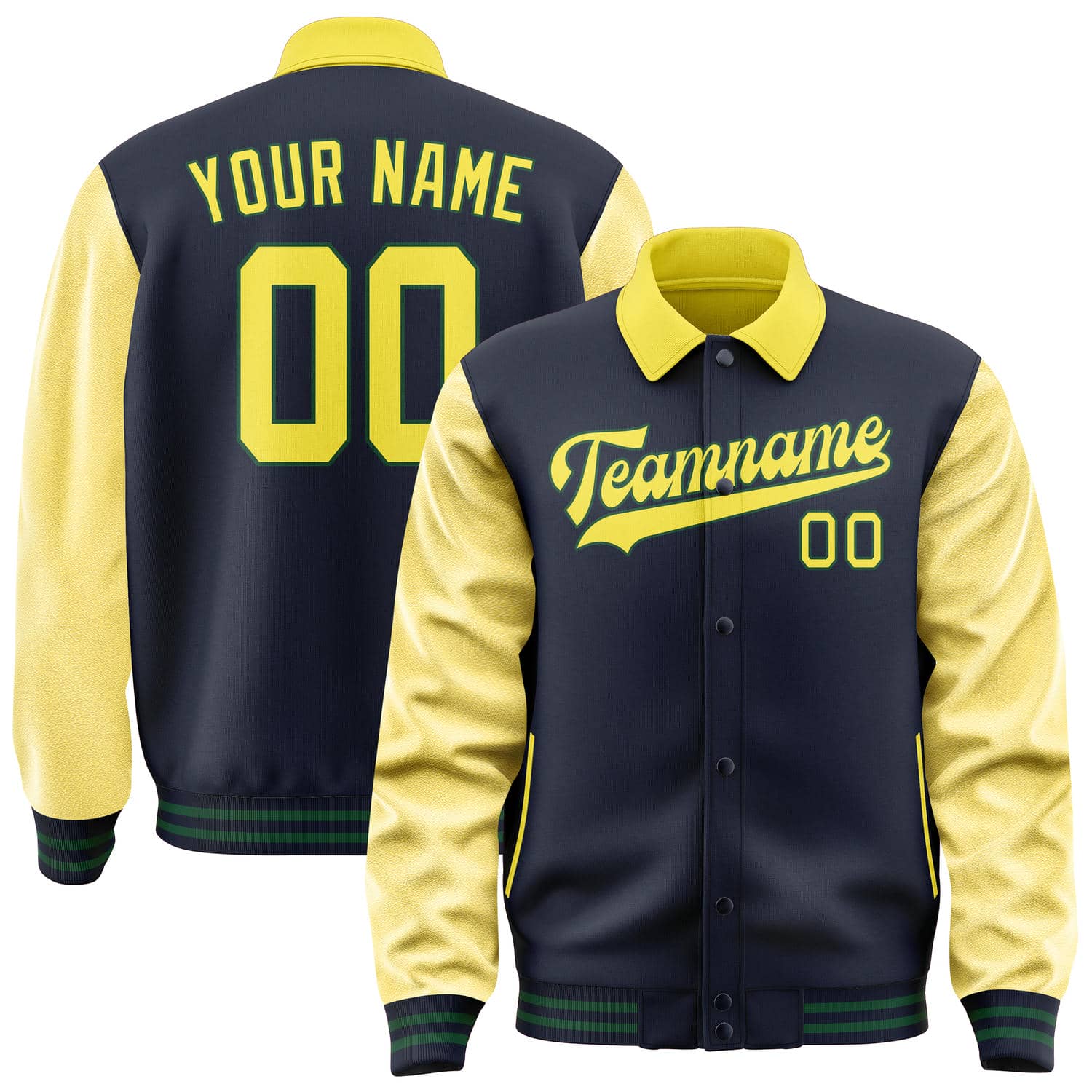 Custom Navy Light Yellow Jacket