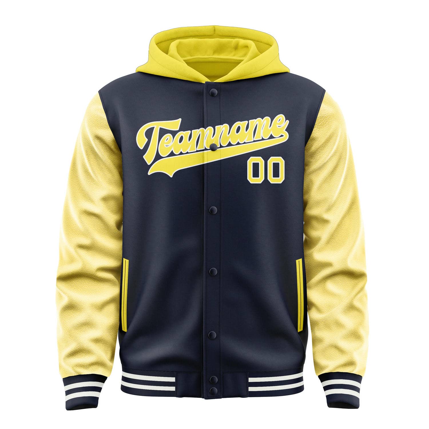 Custom Navy Light Yellow Jacket