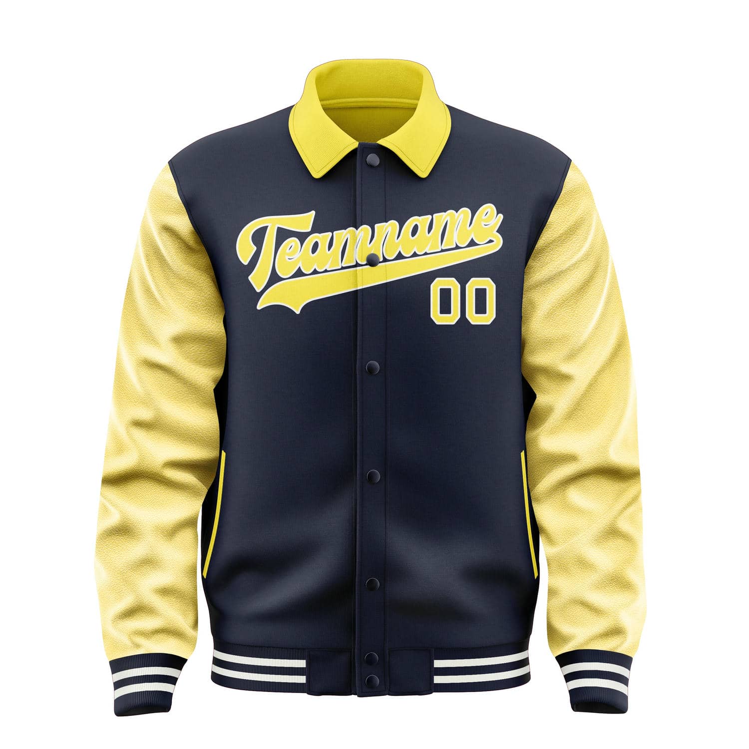 Custom Navy Light Yellow Jacket