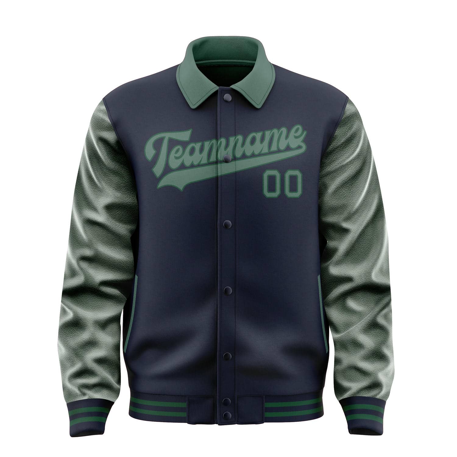 Custom Navy Blue Green Jacket