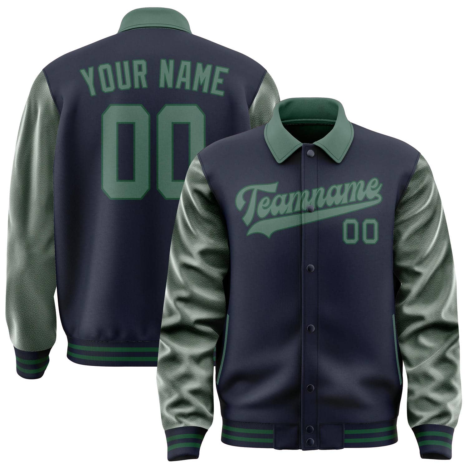 Custom Navy Blue Green Jacket