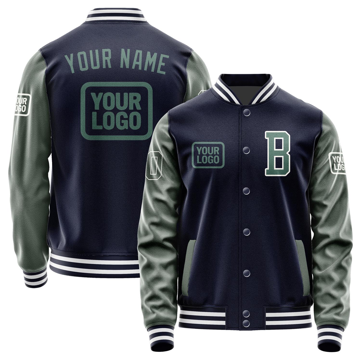 Custom Navy Blue Green Jacket JA111127111818272718