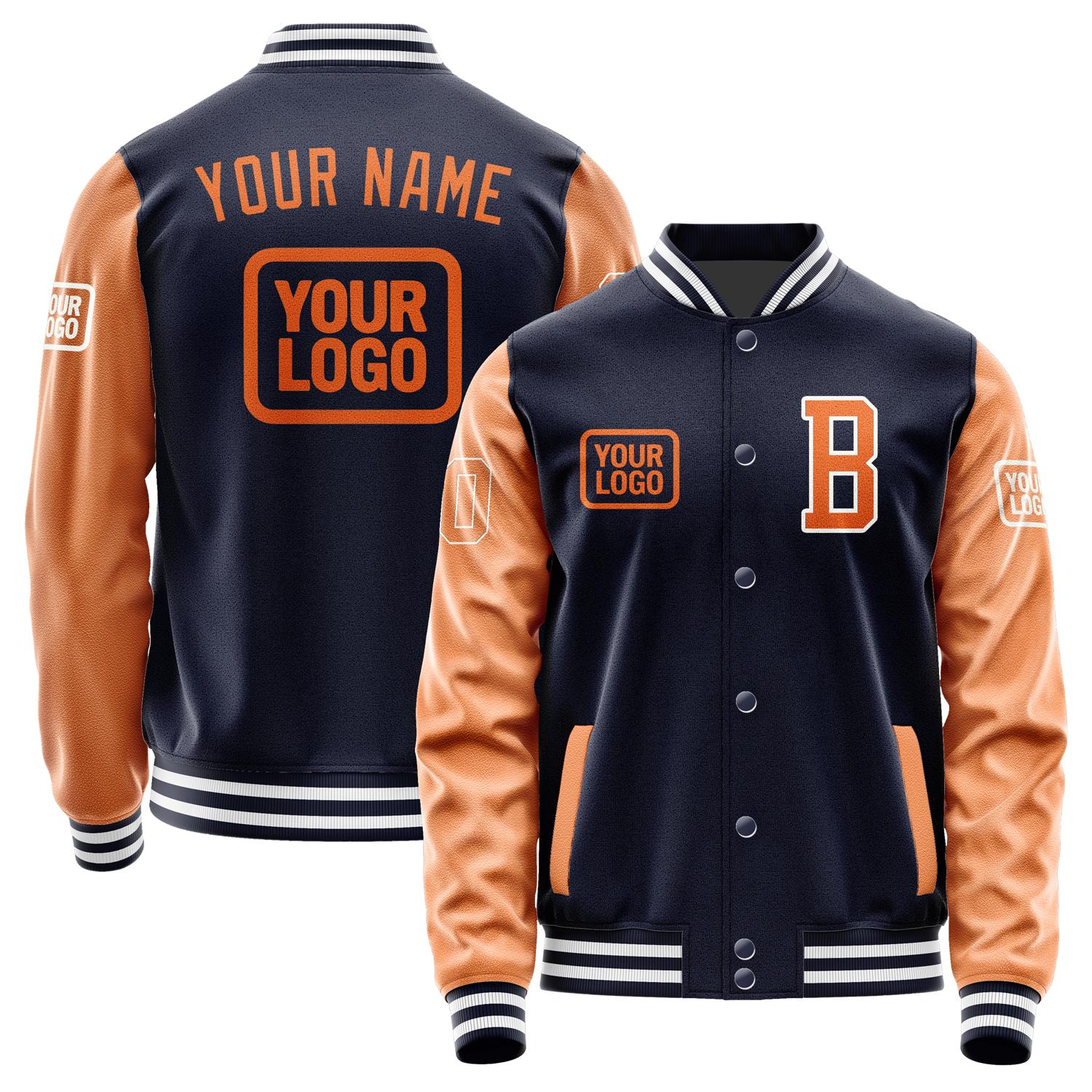 Custom Navy Orange Jacket JA111128111818282818