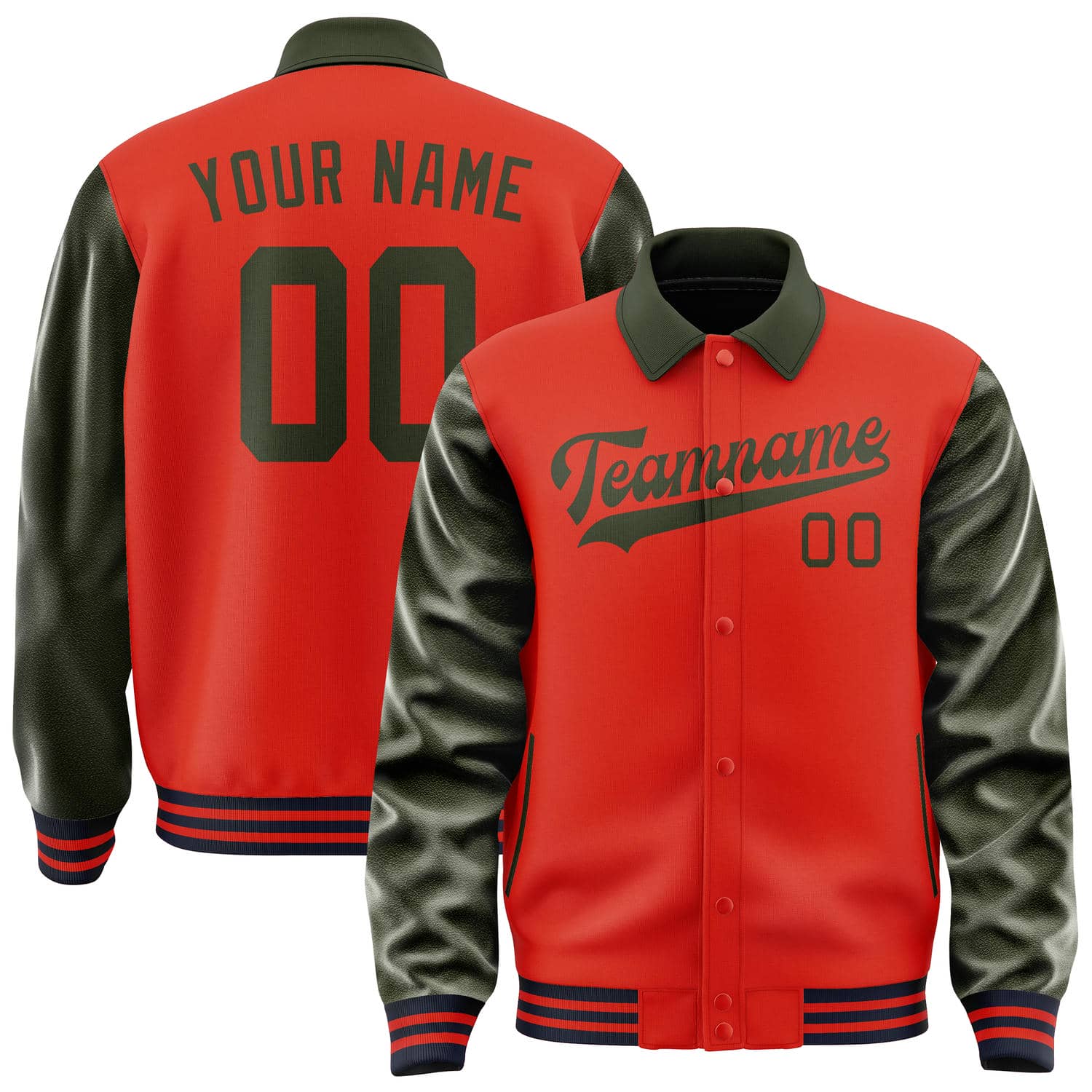 Custom Orange Red Olive Jacket