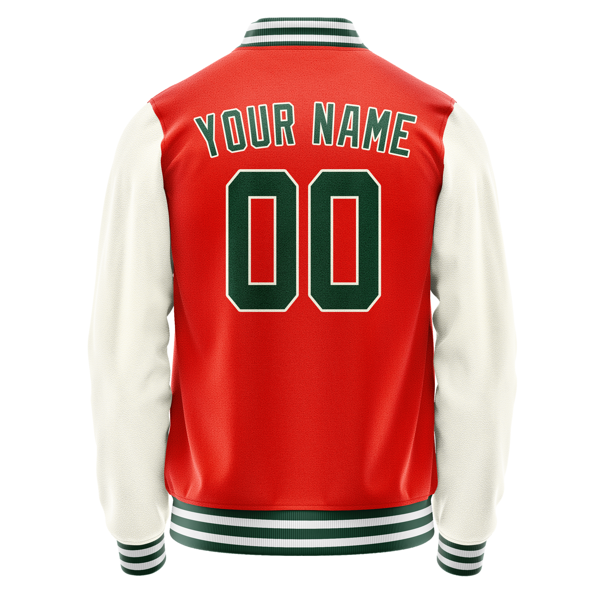 Custom Orange Cream Solid Color Varsity Letterman Jacket JA02240617XE333