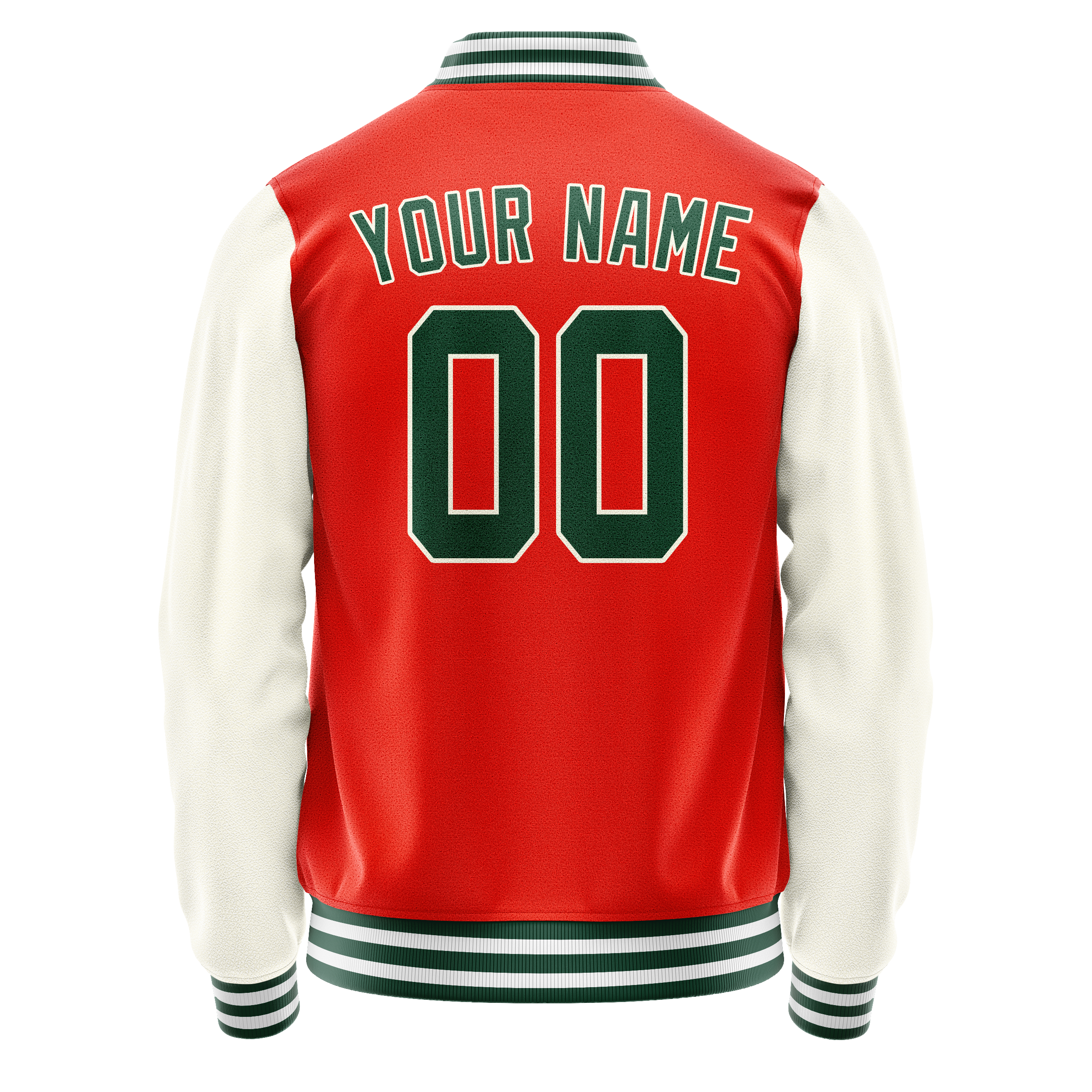 Custom Orange Cream Solid Color Varsity Letterman Jacket JA02240617XE333