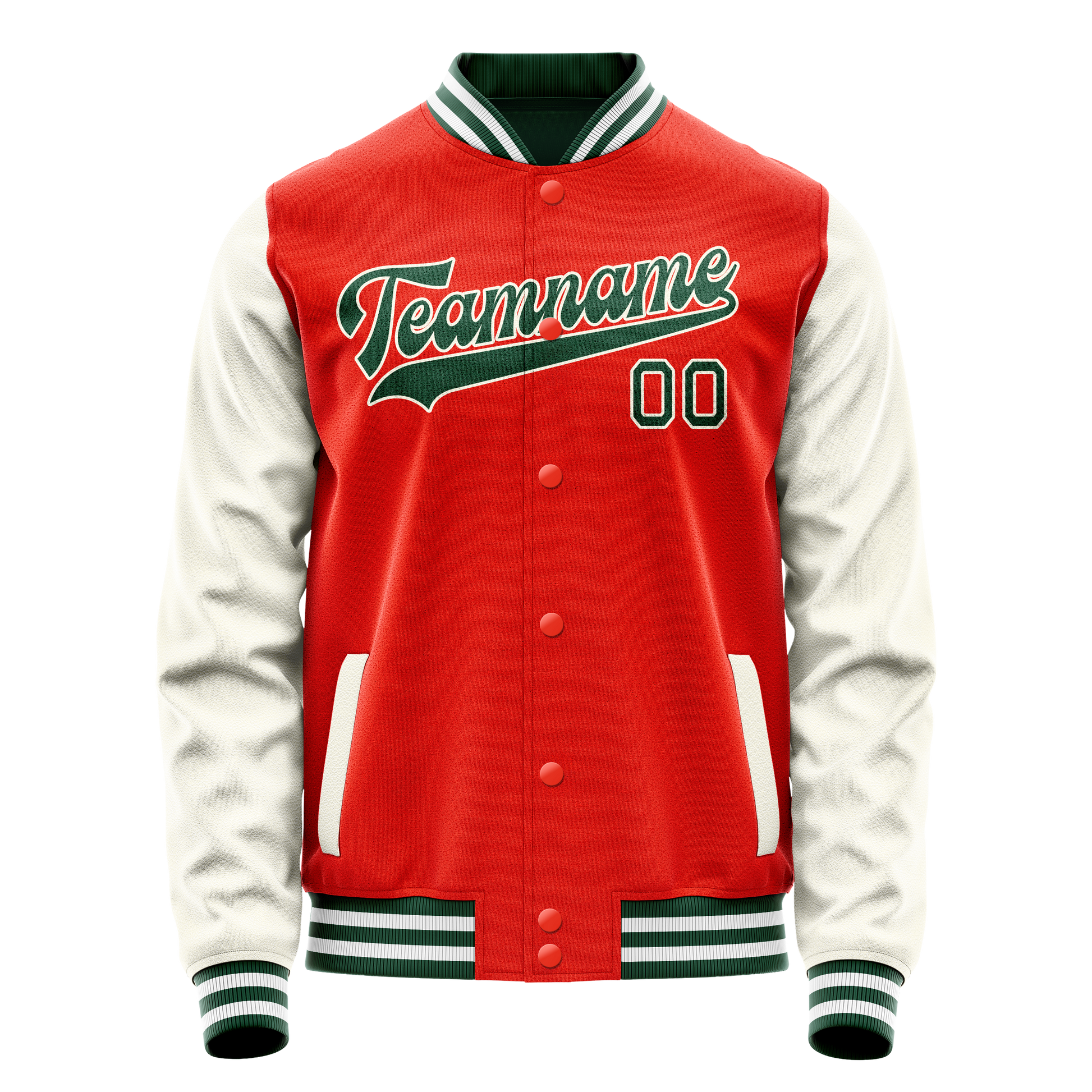 Custom Orange Cream Solid Color Varsity Letterman Jacket JA02240617XE333